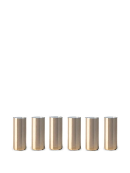  Knindustrie Lime Lux Glass (set Of Six) - Gold 