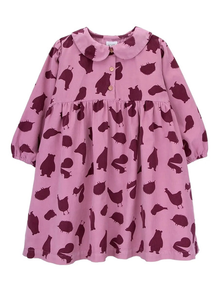  Knot Animal-pattern Dress - Pink 