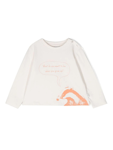  Knot Badger Long-sleeve Cotton T-shirt - White 
