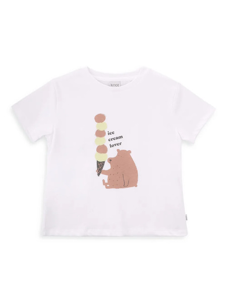  Knot Bear-print T-shirt - White 