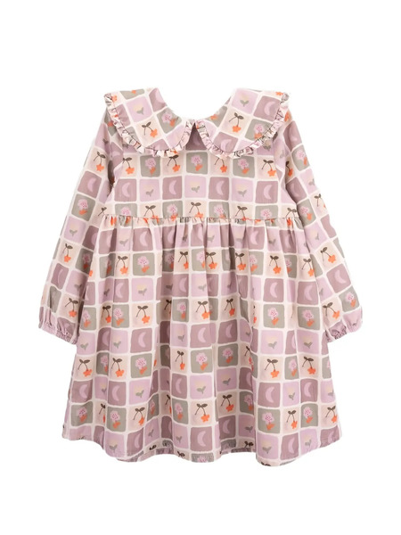  Knot Cellie Printed Corduroy Dress - Pink 