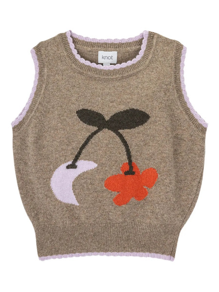  Knot Cherry-print Knitted Sweater - Neutrals 