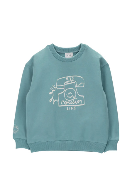  Knot Cousin Printed Sweatshirt - Blue 