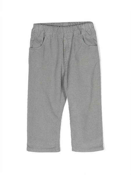  Knot Logo-patch Corduroy Trousers - Grey 