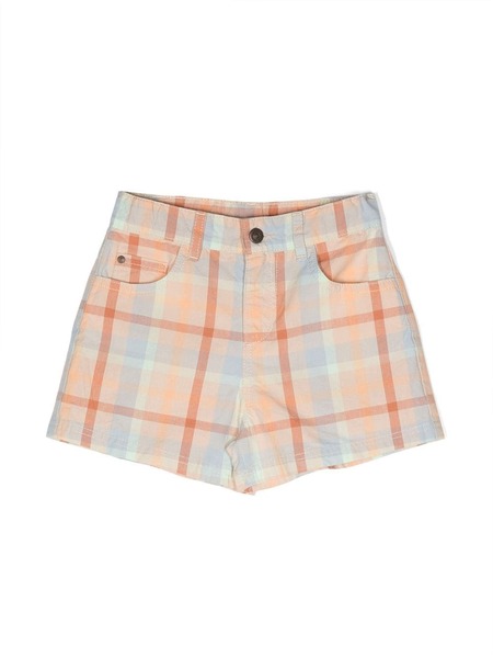  Knot Lynn Plaid Shorts - Orange 