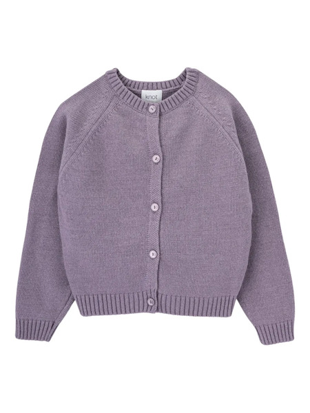  Knot Mae Button-front Cardigan - Purple 