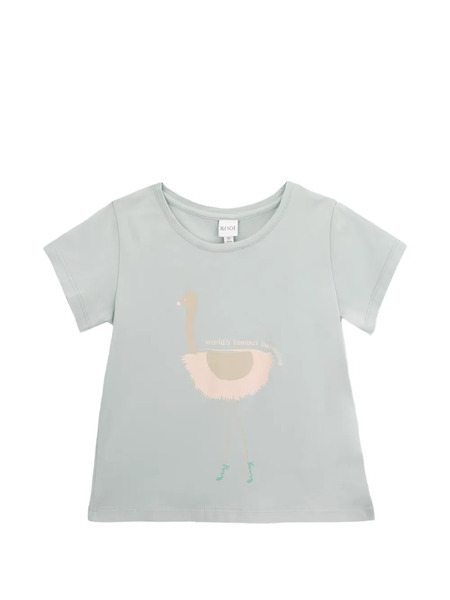  Knot Ostrich-graphic T-shirt - Blue 