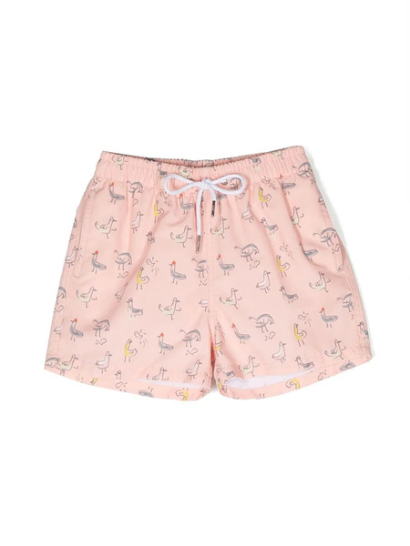  Knot Parker Duck-print Swim Shorts - Orange 