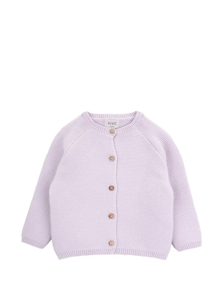  Knot Petal Buttoned Cardigan - Purple 