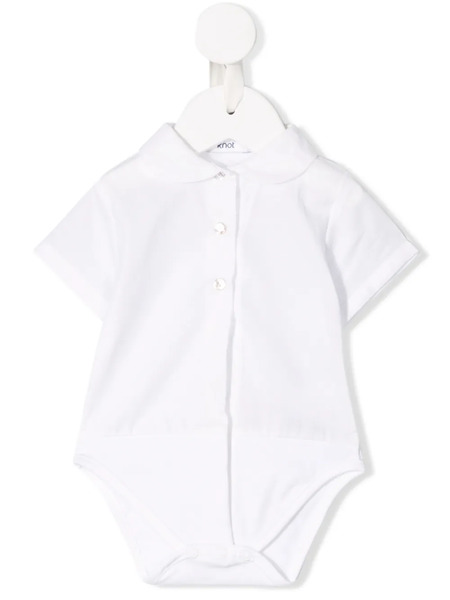  Knot Peter Pan Collar Body - White 