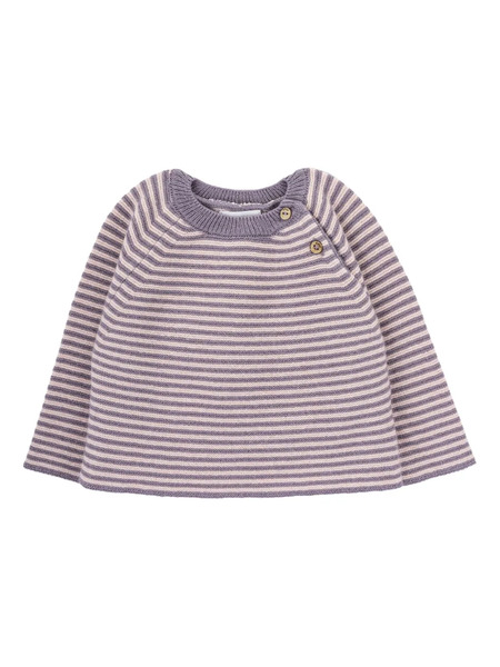  Knot Striped Knitted Sweater - Purple 