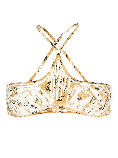  Knwls Abstract Crossover-straps Bikini Top - Neutrals 