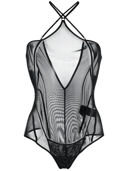  Knwls Celest Semi-sheer Halterneck Body - Black 