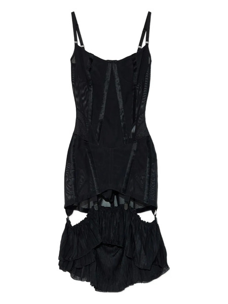  Knwls Uma Ruffled Suspender Mini Dress - Black 