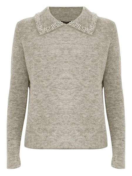  Kocca Aralda Beaded-collar Sweater - Grey 