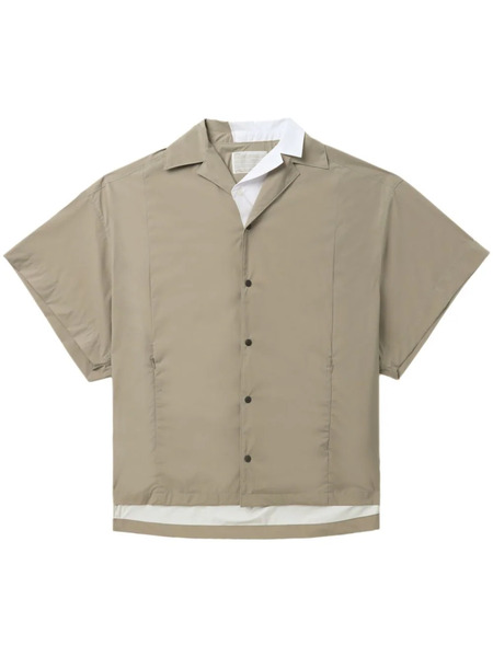  Kolor Contrast-collar Layered Shirt - Neutrals 