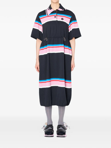  Kolor Striped Drawstring Midi Dress - Black 