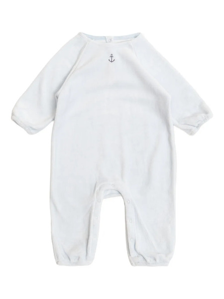  Konges Sløjd Anchor-embellished Velour Romper - White 