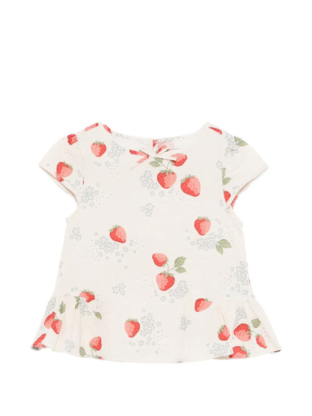 Konges Sløjd Ava Strawberry Ruffled Top - Neutrals 