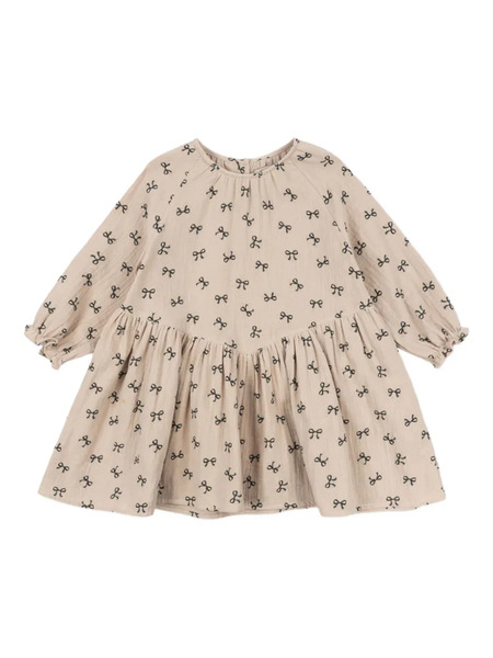  Konges Sløjd Coco Bow-print Dress - Neutrals 