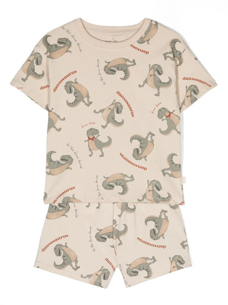  Konges Sløjd Dinosaur Printed Set - Brown 