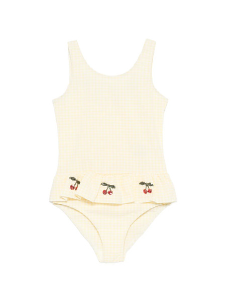  Konges Sløjd Etta Checked Cherry Swimsuit - Yellow 