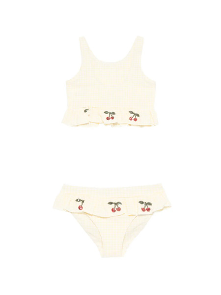  Konges Sløjd Etta Checked Embroidered Bikini - Yellow 