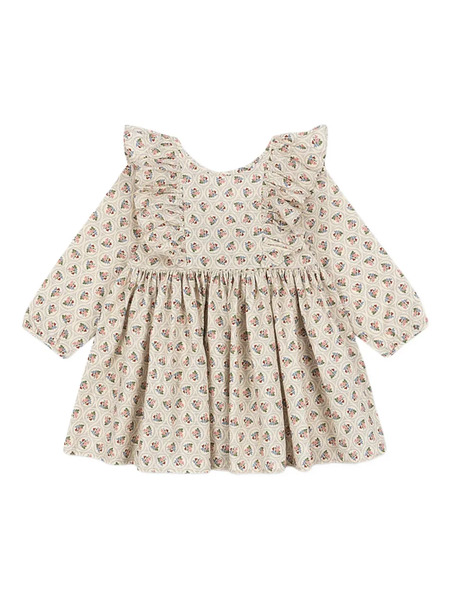  Konges Sløjd Ruffled Floral Dress - Neutrals 