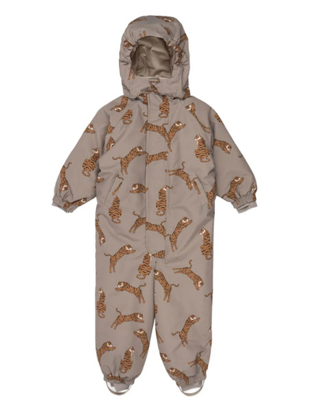  Konges Sløjd Tiger-print Hooded Snowsuit - Neutrals 