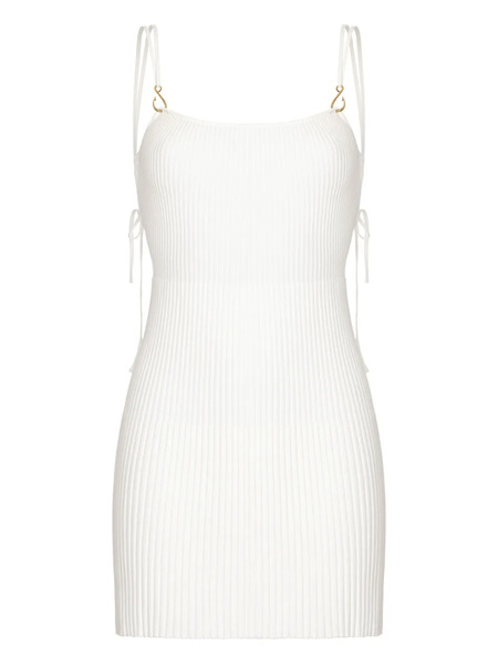  Korobeynikov Ribbed Mini Dress - White 