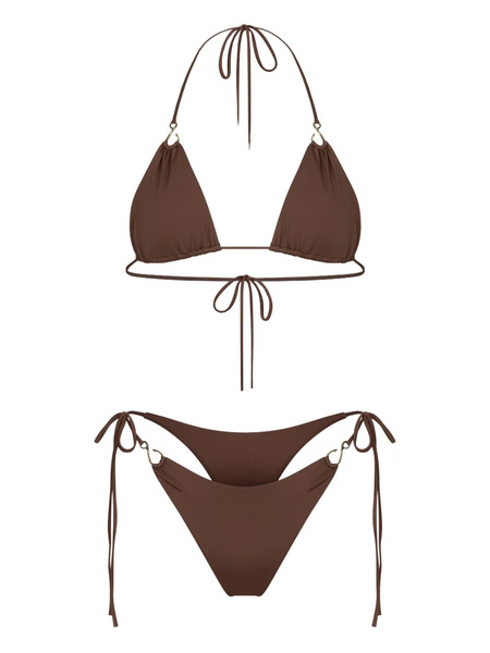  Korobeynikov Ring-detail Bikini - Brown 