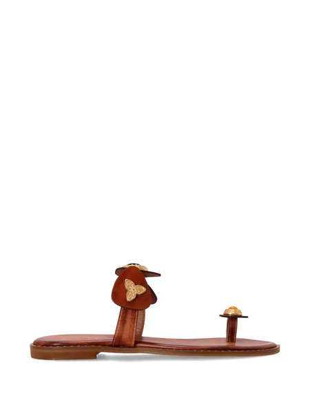  Kotris Sandals Alkyone Flower-appliqué Sandals - Brown 