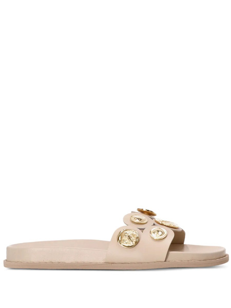  Kotris Sandals Coin-embellished Slides - Neutrals 