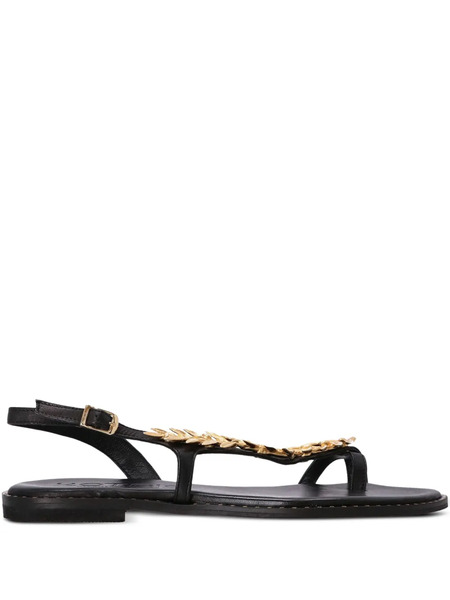  Kotris Sandals Leaf-embellished Slingback Sandals - Black 