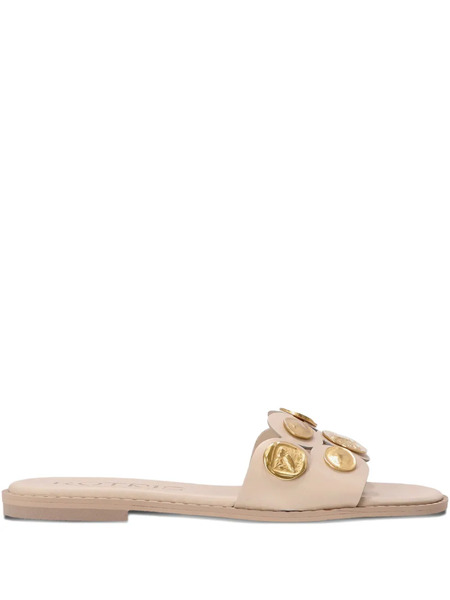  Kotris Sandals Leather Coin-embellished Sandals - Neutrals 
