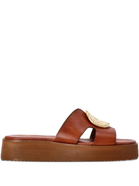  Kotris Sandals Leather Platform Sandals - Brown 