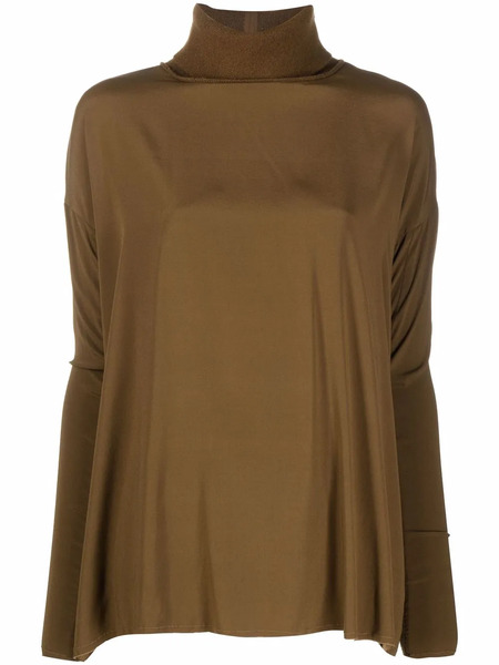  Kristensen Du Nord Draped Silk Jumper - Brown 