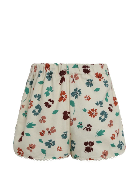  Kristina Ti Floral-pattern Cotton Shorts - Neutrals 