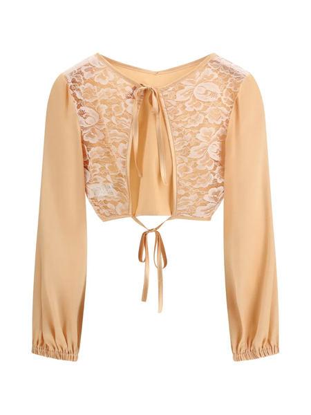  Kristina Ti Lace Tie Blouse - Neutrals 