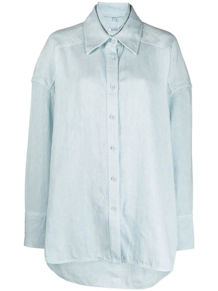  Krizia Long-sleeve Classic-collar Shirt - Blue 