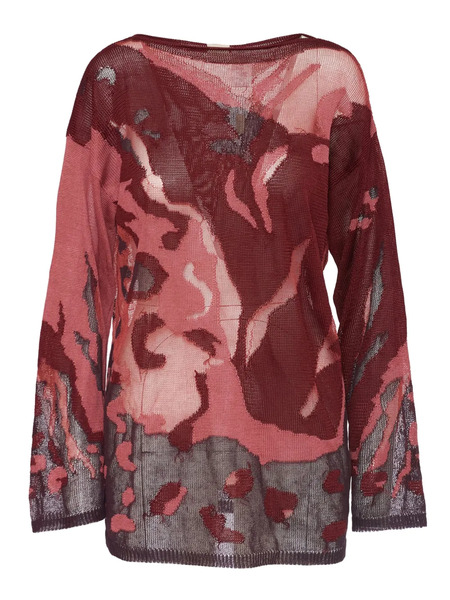 Krizia Pre-owned Long-sleeved Perforated Sweater - Pink 