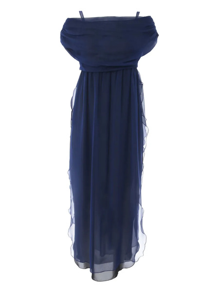  Krizia Pre-owned Silk Organza Long Dress - Blue 