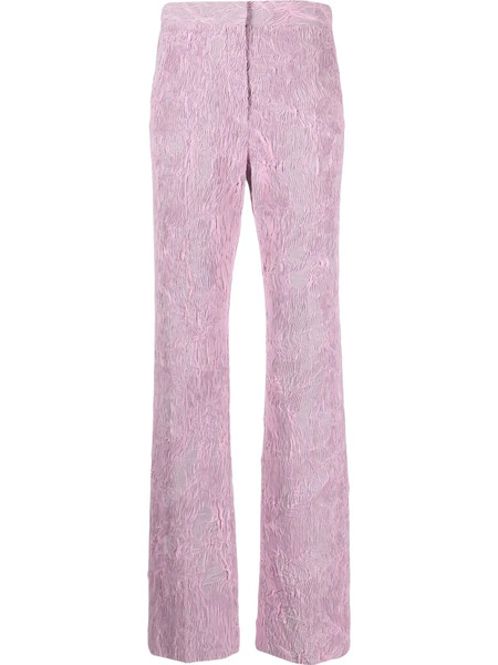  Krizia Textured-finish Wide-leg Trousers - Pink 