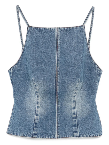  Ksubi Apron Relik Tie-back Denim Top - Blue 