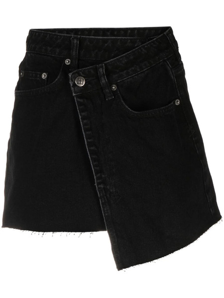  Ksubi Asymmetric Denim Mini Skirt - Black 