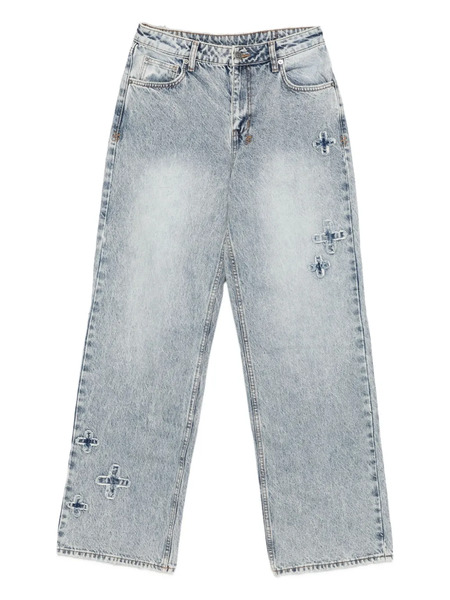  Ksubi Cross-embroidered Cotton Jeans - Blue 