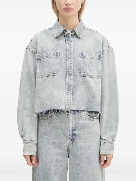  Ksubi Cutaway Ls Worn Denim Shirt - Blue 