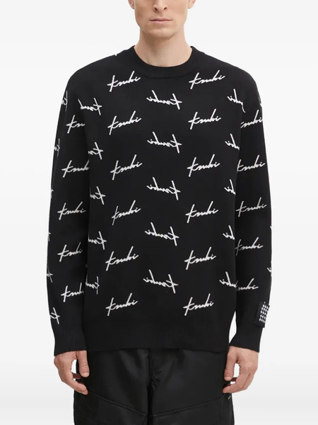  Ksubi Skript Signature Pattern Crew-neck Sweater - Black 