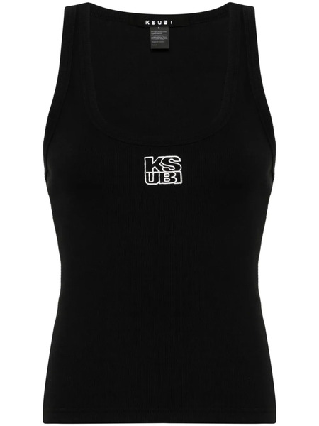  Ksubi Stacked Origin Ribbed Tank Top - Black 