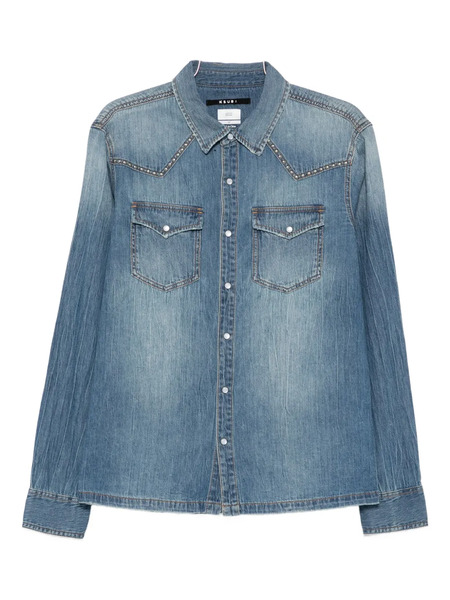  Ksubi Studded Denim Shirt - Blue 